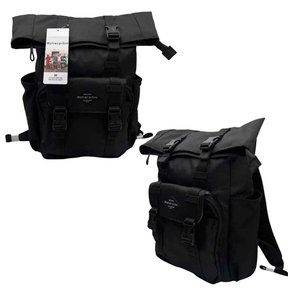 Sherpani Sedona Men's Women's Travel Backpack Fits 15in Laptop RFID Raven Black